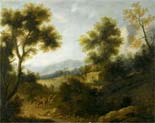 wooded landscape with herdsman